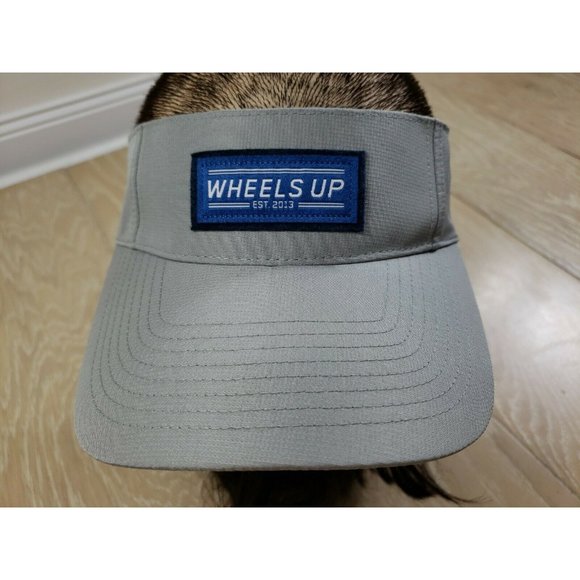 Wheels Up Aviation Private Jet Co. Golf Visor Strap Back Polyester Grey OSFA - Picture 2 of 9